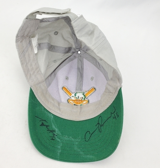 MADISON Mallards Ball Cap Gray Grn Signed Snapback 1-Sz Hat Ten Autographs Logo - Picture 9 of 14